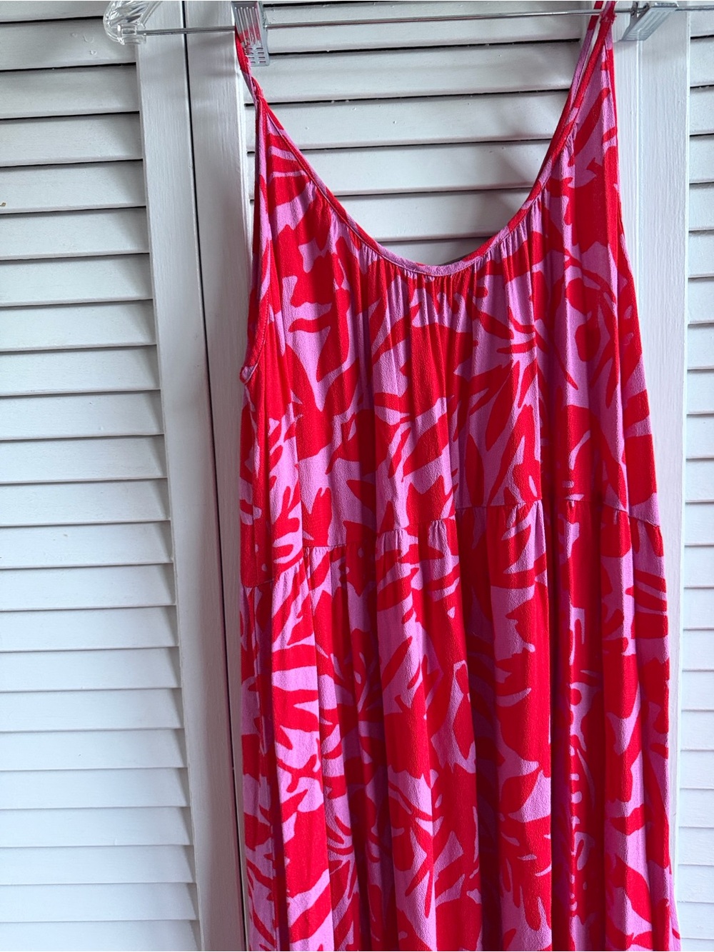 LOFT Red and Pink Printed Slip Nightdress